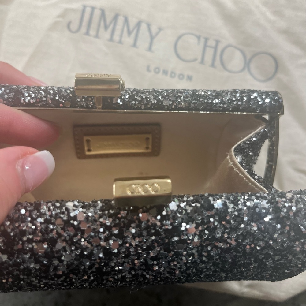 Jimmy Choo Glitter Mini Tube Clutch - Picture 6 of 8